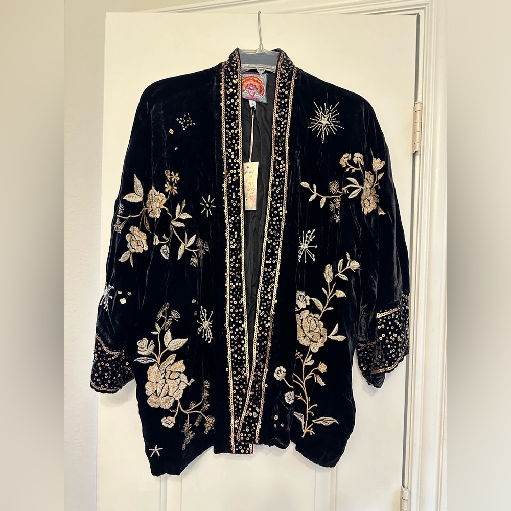 Johnny Was ALLY VELVET KIMONO Size M Style J47422-O